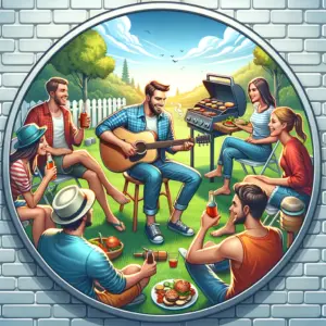 guitar player at bbq